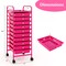 10-Drawer Rolling Storage Cart with Clear Drawers Steel Frame and Locking Wheels for Home or Office Use